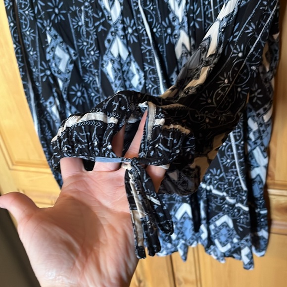 Free People Down By The Bay Blue White Oversized Tunic Top Dress - Picture 7 of 8